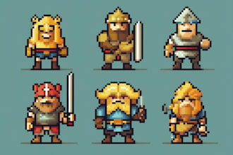 design pixelart sprites characters tilesets for indie games