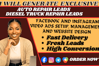 high converting auto repair, diesel truck repair leads facebook ads landing page