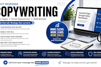write direct response copy for sales pages, email sequences and b2b brands