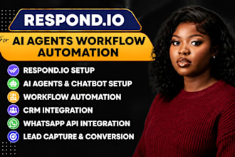 create respond io ai agents workflow automation CRM integration chatbot setup