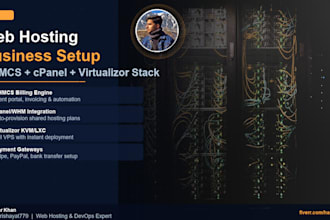 set up your complete web hosting business with whmcs, cpanel, and virtualizor