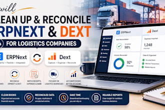 clean up and reconcile erpnext and dext for logistics companies