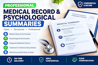 write a professional medical record and psychological summaries VA