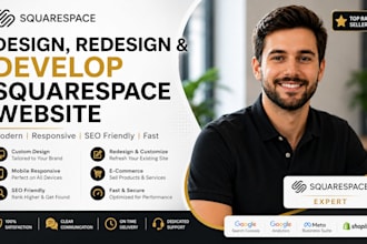 build squarespace website design or redesign squarespace website