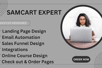 build your samcart sales funnel samcart landing page and online course