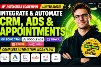 integrate zoho CRM google ads tidycal zapier n8n appointment automation workflow