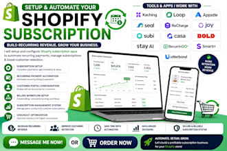 setup shopify subscription kaching loop appstle seal recharge joy subi casa bold