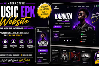 design a professional music epk website for artists, djs and musicians
