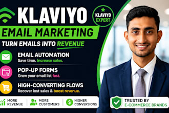 setup klaviyo email marketing flows, shopify email automation and popup forms