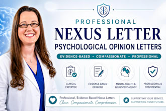 provide a professional psychological letter and mental health opinion