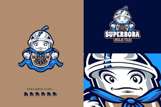 professional comic style logo design with bold graphics