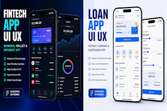design fintech app UI UX for banking wallet and payment app