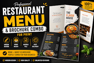 design restaurant menu and brochure for print
