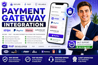 integrate paypal stripe klarna and authorize net payment gateway in PHP