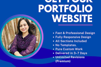 build a modern personal portfolio website for freelancers, creatives, students