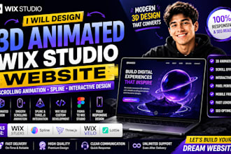 design 3d wix animated website wix spline animation wix studio scrolling website