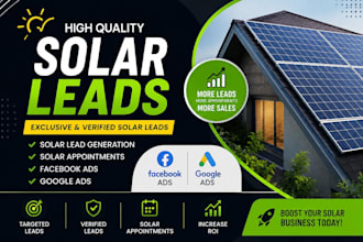 generate solar leads, solar appointments, facebook ads, google ads