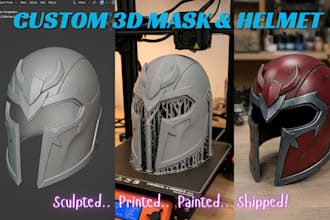sculpt 3d print and paint custom wearable cosplay mask 3d helmet anime mask ship