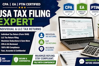 expert USA tax filing for individuals and llc with CPA ea ptin accuracy