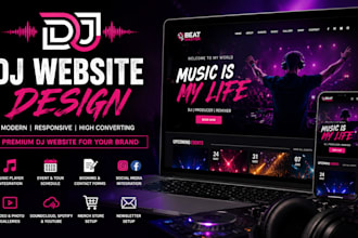 dj website music band website record label website event booking dj website