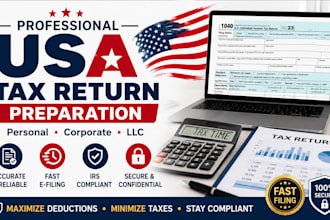 prepare USA tax returns for personal corporate and llc businesses