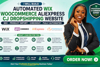 build wix woocommerce aliexpres cj dropshipping website product import checkout