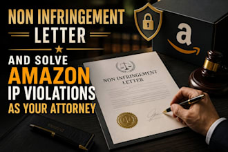draft non infringement letter and solve amazon IP violations as your attorney