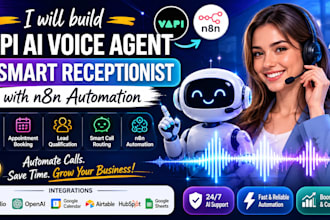 build a vapi ai voice agent and smart receptionist with n8n automaton