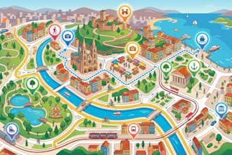 design vector maps for real estate, resorts, rv parks and tourism sites