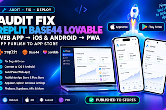 audit fix replit base44 lovable web app ios android pwa app publish to app store