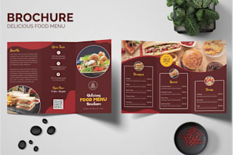 design restaurant menu bifold brochure food flyer brochure design