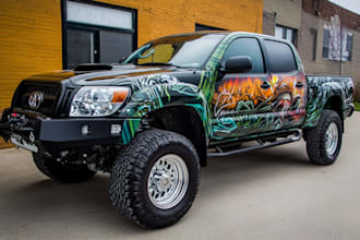do an awesome vehicle wrap designs, car wrap