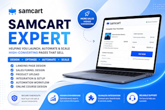 design a highconverting samcart sales funnel landing page samcart checkout