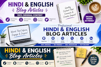 write hindi and english blog articles