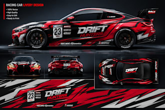 make a professional racing car design vehicle design livery design