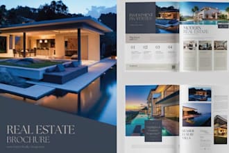 create luxury real estate brochure booklet, property portfolio