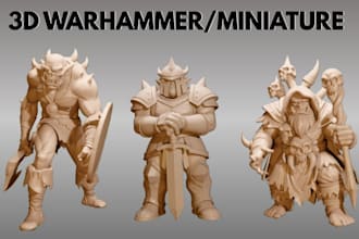 scuplt 3d miniature, warhammer 3d figurine tabletop dnd 3d model for 3d printing