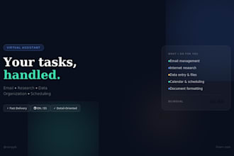 virtual assistant for email research and data organization