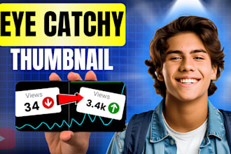 make a eye catchy high ctr thumbnail