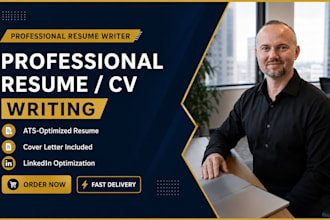 write a professional resume, CV, cover letter, and optimize your linkedin