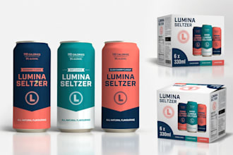 design premium beverage label, can label, beer label, bottle packaging mockup