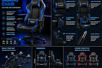 do ergonomic gaming chair designs for esports, brands high end 3d renders