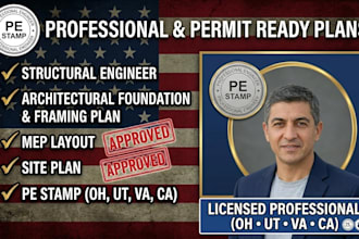 structural engineer architectural foundation framing plan mep site plan permit