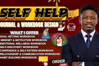 create and design self help journal, workbook, KDP interior and wellness planner