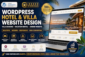 design wordpress hotel website villa booking vacation rental airbnb website