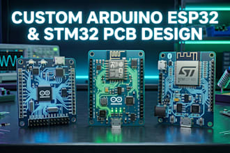 design arduino, esp32 and stm32 based custm pcb board