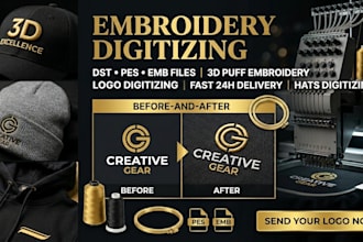 embroidery digitizing logo 3d puff embroidery digitizing embroidery machine file