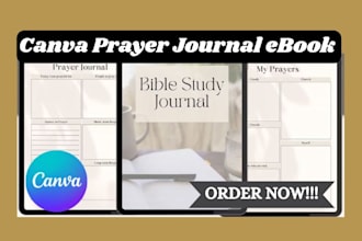 design canva ebook, prayer journal, devotional workbook, christian PDF guide