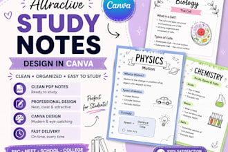 design attractive study notes in canva