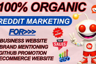 promote business website, brand mentioning, github repos via reddit marketing